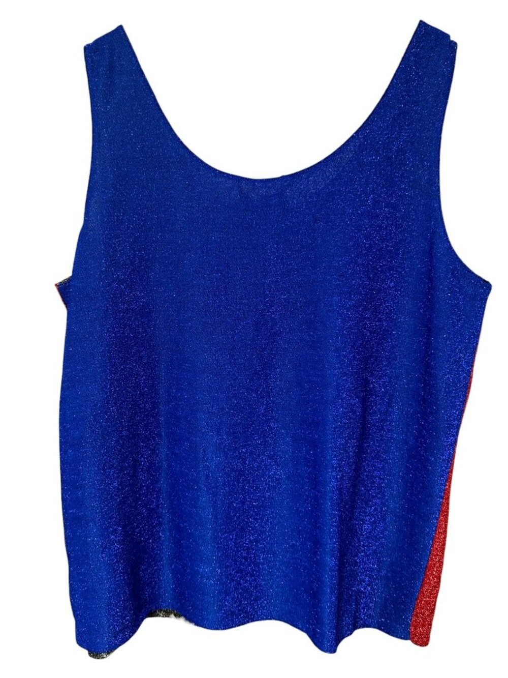 Cervelle Vintage Reversible Tank Top Large Metallic 4-Colors Harlequin Sparkle
